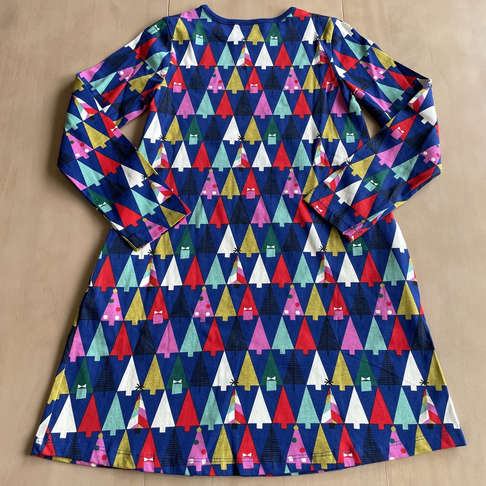 Hanna Andersson Print A-Line Dress Oh Christmas Tree, Oeko-Tex 100% Cotton, Sz 8 - Picture 8 of 8